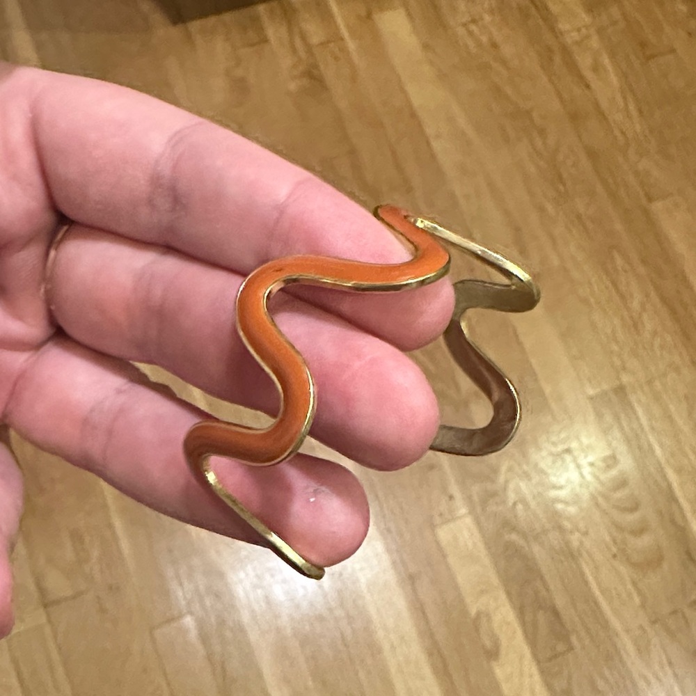Madewell Gold and Orange Wave Bracelet